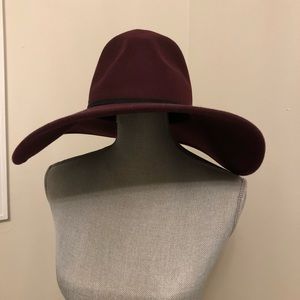 BCBG MaxAzria Burgundy Floppy Wool Hat